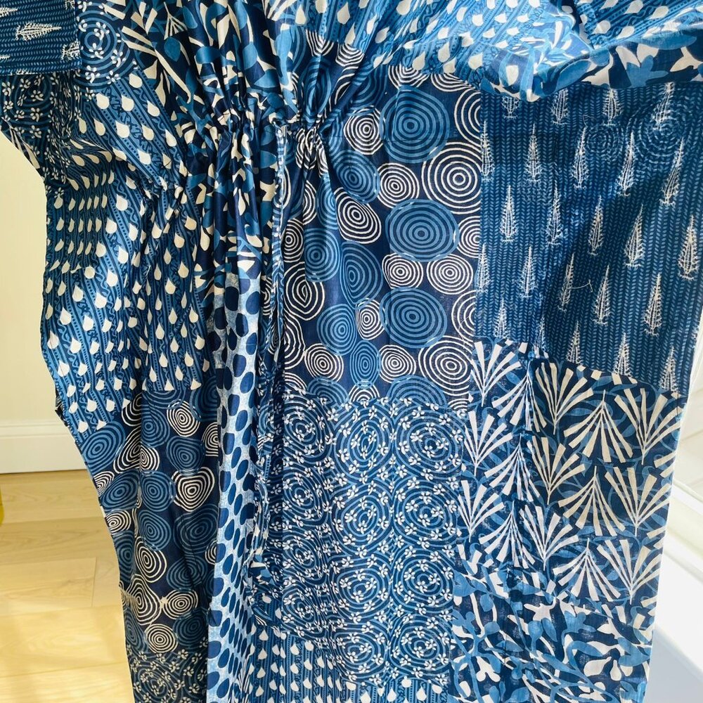 BRAND NEW Women Indian Handmade Cotton Kaftan Dress Hand Block Print Caftan Gown - Picture 6 of 7